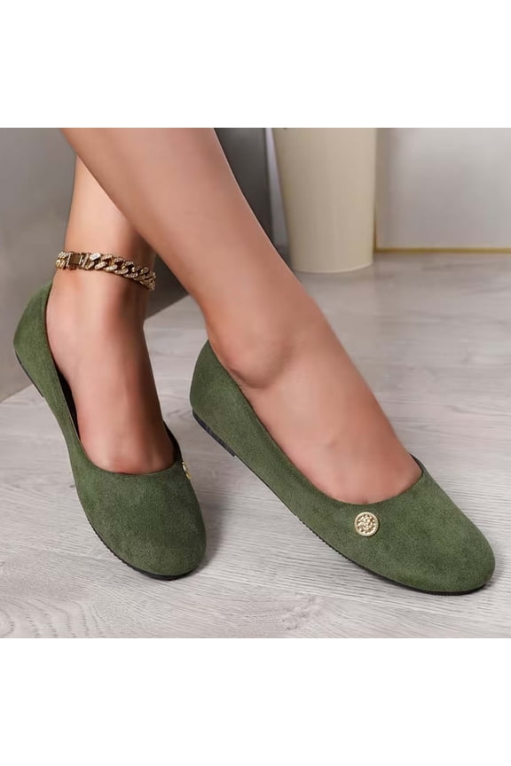 Women's Flats Shoes Round Toe Flats Black Flats Shoes Women Ballet Flats for Women Dressy Shoes Nude Flats Green 6