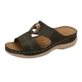 thumbnail image 1 of Hurxie Wedge Sandals for Women Comfortable: Slip On Sandals Women Dressy Summer Flat Sandals Green 6.5, 1 of 8