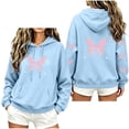 thumbnail image 1 of Hurxie Women's Graphic Hoodies Print Drawstring Long Sleeve Pocket Sweatshirt Pullover Tops, 1 of 6