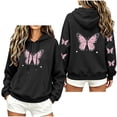 thumbnail image 1 of Hurxie Women's Graphic Hoodies Print Drawstring Long Sleeve Pocket Sweatshirt Pullover Tops, 1 of 5