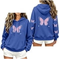 thumbnail image 1 of Hurxie Women's Graphic Hoodies Print Drawstring Long Sleeve Pocket Sweatshirt Pullover Tops, 1 of 5