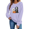 thumbnail image 1 of Hurxie Women's Halloween Skull Graphic Sweatshirt Skleton Crewneck Outfits,Casual Long Sleeve Hoodie Party Sweatshirt, 1 of 5