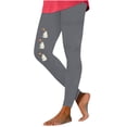 thumbnail image 1 of Hurxie Women's Halloween Spooky Season Print Graphic Leggings Cute Skinny Leg Pants, 1 of 4