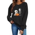 thumbnail image 1 of Hurxie Women's Halloween Sweatshirts Skull Shirts Fall Sweater Skleton Crewneck Outfits,Casual Long Sleeve Clothing,Graphic Hoodie Party Sweatshirt, 1 of 5