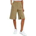 thumbnail image 1 of Hurxie Women's High Waist Athletic Skorts with Shorts Pockets Ruffle Hem Flowy Skirts Short Skirt Casual Summer Khaki,L, 1 of 6