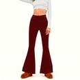 thumbnail image 1 of Hurxie Women's High Waisted Flare Pants Leggings Lightweight Bell Bottom Flare Legging Wine,M, 1 of 6