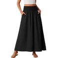 thumbnail image 1 of Hurxie Women's Lace Midi Skirt High Waisted A Line Flowy Swing Boho Long Skirts Black,XL, 1 of 7