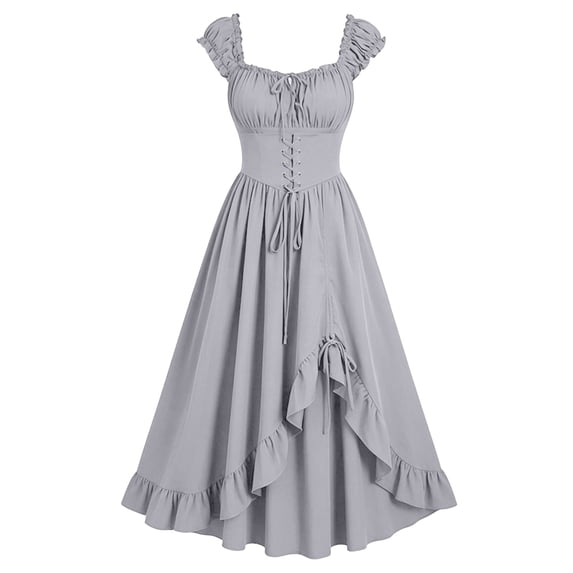Hurxie Women's Layered Ruffle Hem Dress Sleeveless Ruched Asymmetrical Long Party Dresses