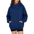 thumbnail image 1 of Hurxie Women's Lightweight Hoodies Full Zip Up Oversized Sweatshirts with Pockets Long Sleeve Thin Casual Hooded Jackets Navy,3XL, 1 of 7