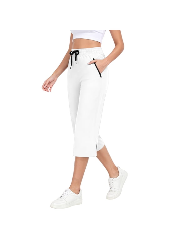 Women's Long Shorts Below The Knee Capri Hiking Shorts Quick Dry Lightweight Outdoor Casual Crop Pants Cargo White,S