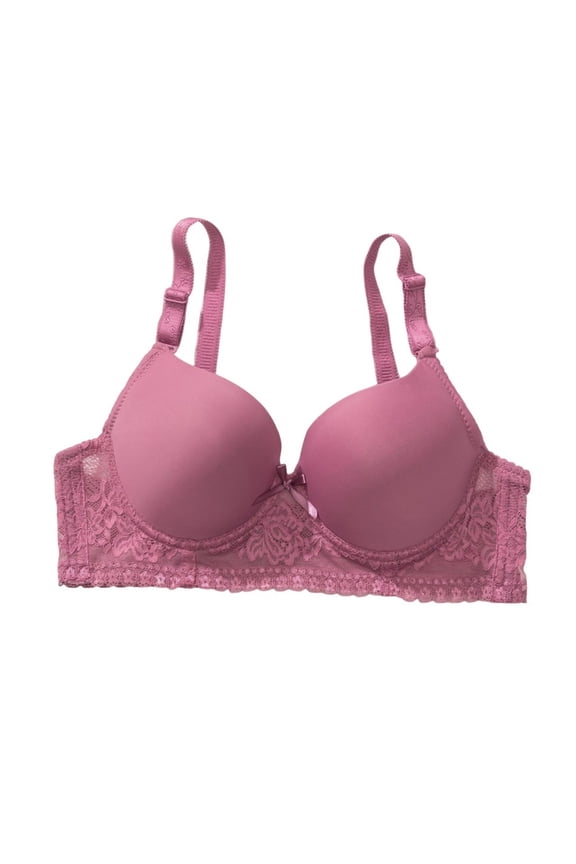 Women's Push Up Bra V Plunge Underwire T-Shirt Bra Multiway 2 Cups Up Pink,38