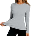 thumbnail image 1 of Hurxie Women's Sun Protection Long Sleeve Shirts, UPF 50+ UV Rash Guard Swim Shirt, Workout Hiking Running Athletic Tops Gray,2XL, 1 of 7