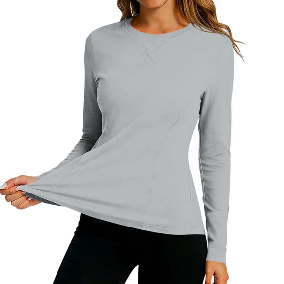 Hurxie Women's Sun Protection Long Sleeve Shirts, UPF 50+ UV Rash Guard Swim Shirt, Workout Hiking Running Athletic Tops Gray,2XL