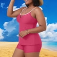 thumbnail image 1 of Hurxie Women's Swimsuit Tankini Tummy Control Bathing Suits Two Piece Full Coverage Plus Size Swim Suits with High Waisted Bottom Hot Pink ,3XL, 1 of 6
