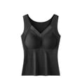 thumbnail image 1 of Hurxie Women's Tank Tops Sleeveless Underwear Camisole Base with Built in Bra,1 Piece Black ,M, 1 of 4