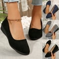 thumbnail image 1 of Hurxie Women's Wedges Heels for Women Pumps Round Toe Mid Heels Comfortable Closed Toe Dressy Shoes Women Pumps Wedge Shoes for Wedding Work Office Party Navy 36, 1 of 6