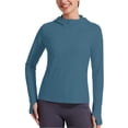 thumbnail image 1 of Hurxie Womens Athletic Jacket Hoodie Zip Up Cropped Lightweight Jackets UPF 50+ Sun Protection Long Sleeve Workout Shirt Navy,L, 1 of 7