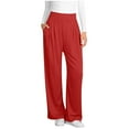 thumbnail image 1 of Hurxie Womens Baggy Wide Leg Athletic Track Sweatpants High Waisted Drawstring Workout Joggers with Pockets Red 2XL, 1 of 5