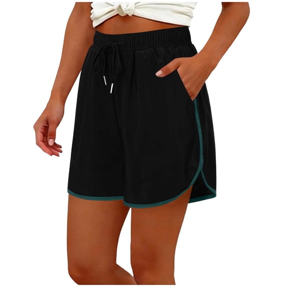 Hurxie Womens Casual Sweat Shorts Summer Lounge Shorts Drawstring Athletic Workout Shorts with Pockets Green,3XL