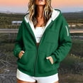 thumbnail image 1 of Hurxie Womens Casual Winter Warm Fleece Sherpa Lined Pullover Hooded Sweatshirt Green,3XL, 1 of 7