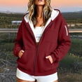 thumbnail image 1 of Hurxie Womens Casual Winter Warm Fleece Sherpa Lined Pullover Hooded Sweatshirt Wine,3XL, 1 of 7