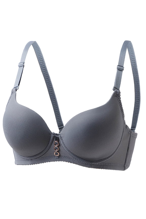 Womens Cotton Jersey Lined Wired Bra Gray ,XL