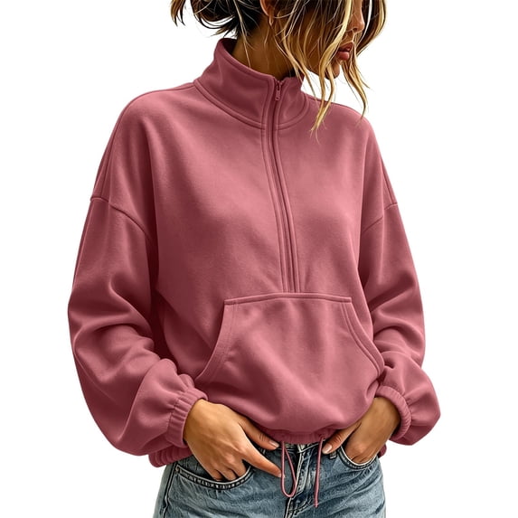 Hurxie Womens Half Zip Pullover Sweatshirt Long Sleeve Quarter Zip Sweatshirts Mock Neck Soft Casual Fall Sweatshirts, Daily Wear