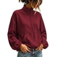 thumbnail image 1 of Hurxie Womens Half Zip Pullover Sweatshirt Long Sleeve Quarter Zip Sweatshirts Mock Neck Soft Casual Fall Sweatshirts, Daily Wear, 1 of 7