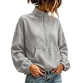 thumbnail image 1 of Hurxie Womens Half Zip Pullover Sweatshirt Long Sleeve Quarter Zip Sweatshirts Mock Neck Soft Casual Fall Sweatshirts, Daily Wear, 1 of 7
