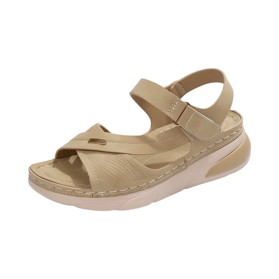 Hurxie Womens Hiking Sandals Comfortable Lightweight Sport Outdoor Sandals with Arch Support Summer Athletic Walking shoes for Beach Sport Vacation Khaki 9