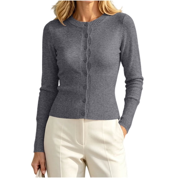 Hurxie Womens Lightweight Cardigan Sweaters Button Up Scalloped Summer Outfits for Women