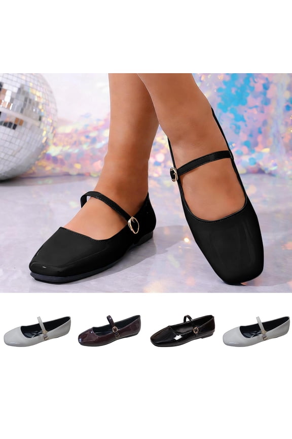 Womens Mary Jane Flats with Strap,Faux Suede Black Flats Shoes,Flats Shoes Women Dressy Comfortable Black 38