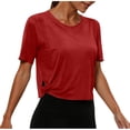 thumbnail image 1 of Hurxie Womens Modal Soft T Shirts Short Sleeve V Neck Basic Tee Casual Loose Fit Tops Lightweight Soft Summer Outfits Clothes Red XL, 1 of 5