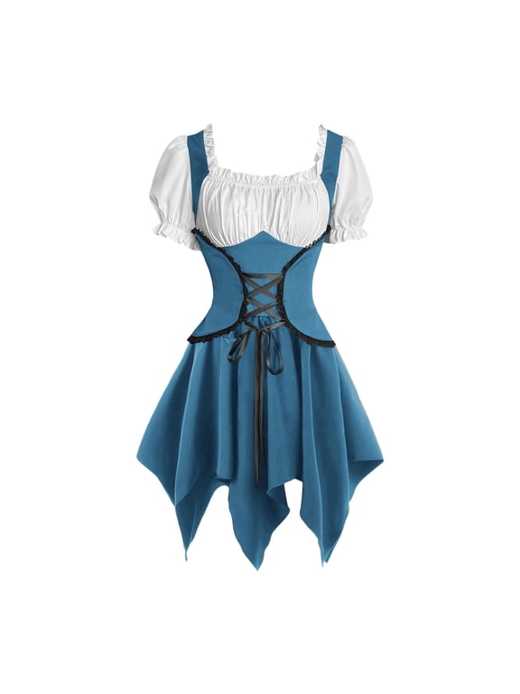 Womens Oktoberfest Costume German Dirndl Dress Bavarian Outfit Velvet Halloween Costume