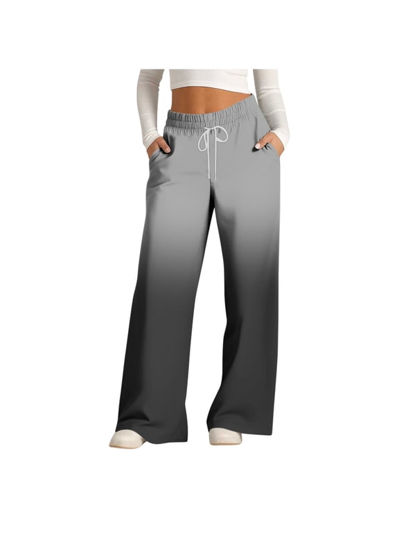 Womens Palazzo Long Pants High Waist Wide Leg Stretchy Loose Fit Casual Trousers with Pocket Black XL