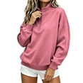 thumbnail image 1 of Hurxie Womens Quarter Zip Pullover Casual Shirts Half Zip Sweatshirts 1/4 Zip Pullover Women Pullover Sweatshirts Pink,S, 1 of 7