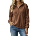 thumbnail image 1 of Hurxie Womens Quarter Zip Pullover Casual Shirts Half Zip Sweatshirts Half Zip Pullover Women Fall Winter Athletic Clothes, 1 of 6