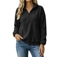thumbnail image 1 of Hurxie Womens Quarter Zip Pullover Casual Shirts Half Zip Sweatshirts Half Zip Pullover Women Fall Winter Athletic Clothes, 1 of 6