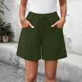 thumbnail image 1 of Hurxie Womens Shorts Lightweight Bermuda Shorts for Women Casual 5 Inch Inseam Summer Linen Shorts with Pockets Army Green,S, 1 of 8