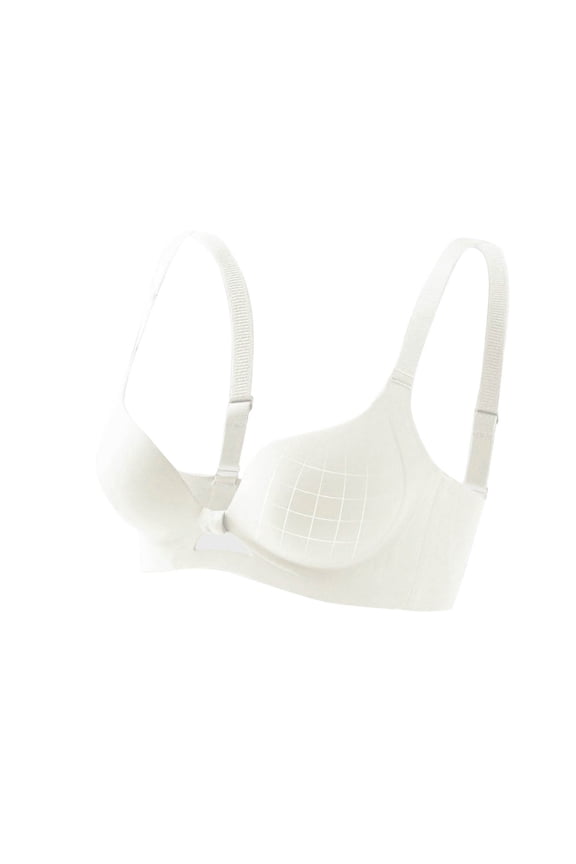 Womens Soft Wireless Lightly Lined Comfort Bra White ,L