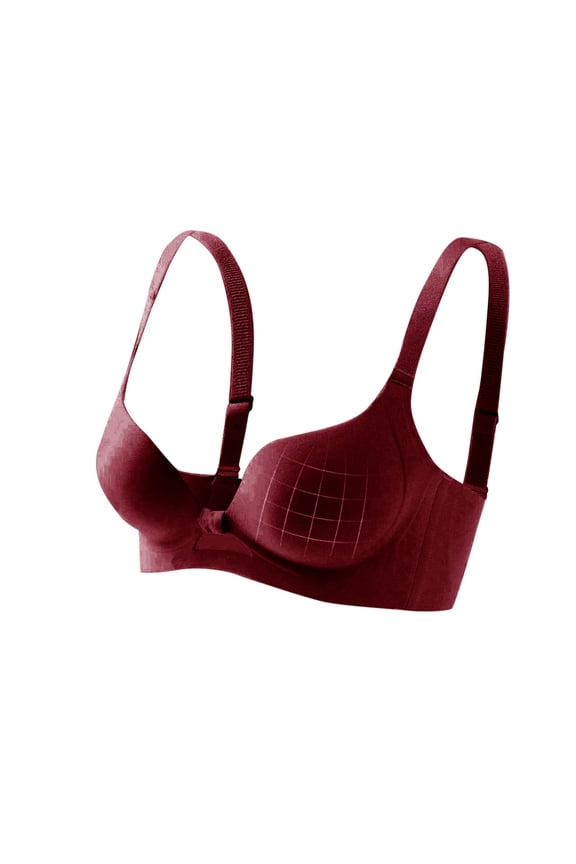 Womens Soft Wireless Lightly Lined Comfort Bra Wine ,S