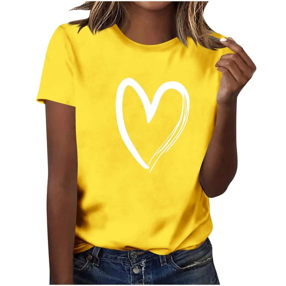 Hurxie Womens Summer Tops Trendy Ruched Cap Short Sleeve Tshirts Shirts Crew Neck T Shirts Fashion Yellow L