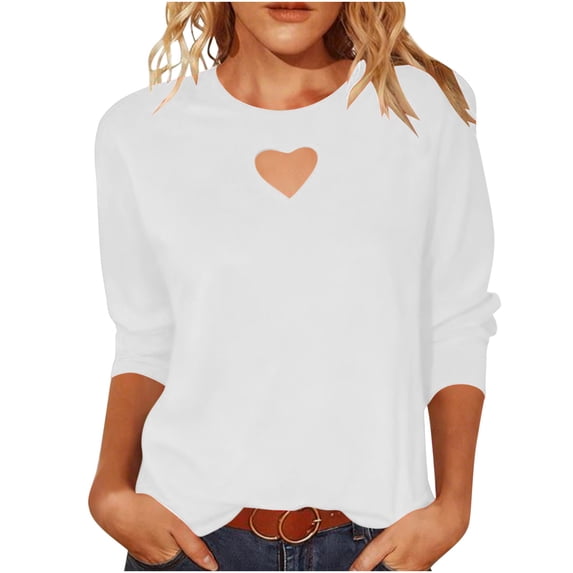 Hurxie Womens Trendy Going Out Tops Summer Clothes Elegant Short Sleeve Crew Neck Loose Fit T Shirts White S