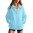 thumbnail image 1 of Hurxie Womens Zip Up Sweatshirt Full-zip Fleece Track Jackets Fall Fashion Outfits Winter Clothes with Pockets, 1 of 6