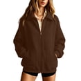 thumbnail image 1 of Hurxie Womens Zip Up Sweatshirt Full-zip Fleece Track Jackets Fall Fashion Outfits Winter Clothes with Pockets, 1 of 6