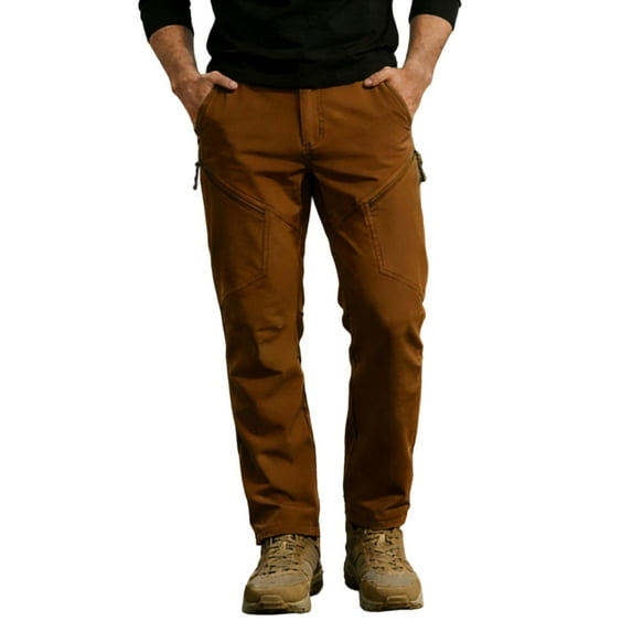 Hurxie Work Pants for Mens Ripstop Cargo Pants Breathable Cargo Hiking Pants with Multi Pockets Brown,XL
