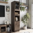 thumbnail image 1 of Hury Multi-Storage Wood Tower Cabinet, Reclaimed Oak, 1 of 13