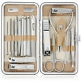 thumbnail image 1 of Huryfox 19 PCs Stainless Steel Nail Clippers Manicure Kit, Toenail Pedicure Tool Set for Men and Women, 1 of 10