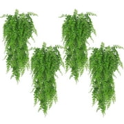 Huryfox 2 Packs Artificial Hanging Plants- Fake Green Leaves Decoration, Faux Foliage Greenery Home Decor