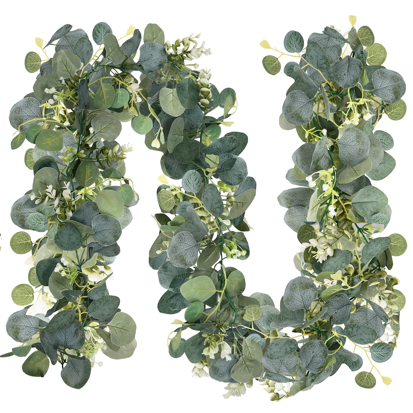 Huryfox 5.9ft Luxurious Eucalyptus Garland, Artificial Green Vines with ...